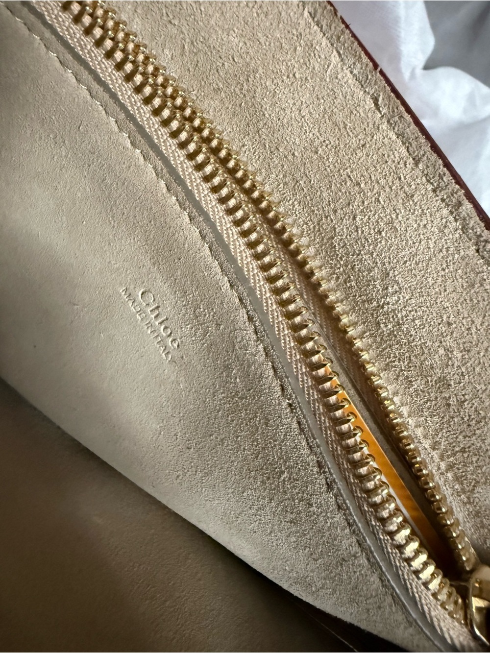 Chloe Red Leather Crossbody Bag with Ring Chain Detail - Picture 5 of 6